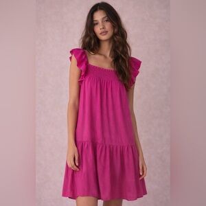 Free People "Want Your Love" Mini Dress/Tunic Fuchsia Pink | Size Small